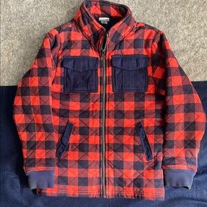 Hanna Anderson Red and Blue Quilted Checkered Jacket